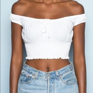 Brandy Melville White Marilyn Top